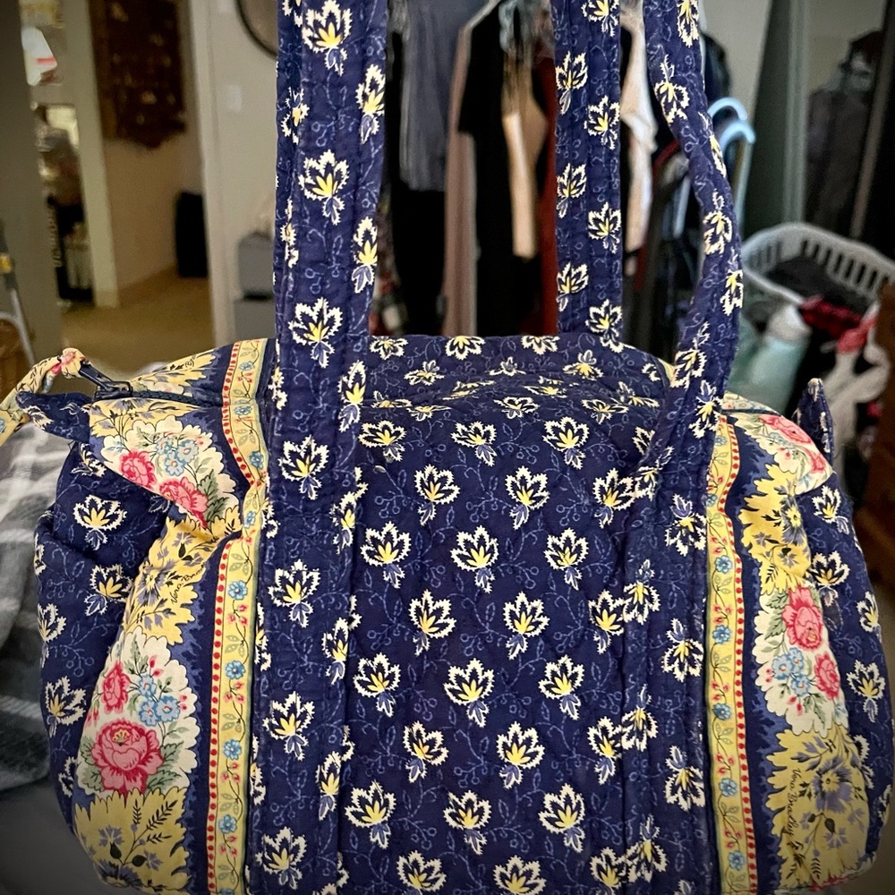 COPY - Vintage Vera Bradley Blue & yellow pretty floral pattern